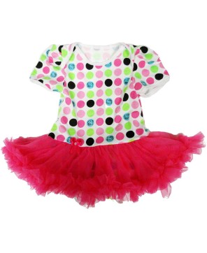 Multi Polka Dot Bodysuit with Hot Pink Tutu