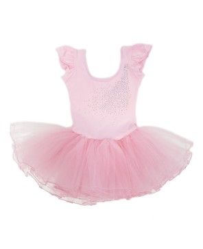 Pink Rhinestone & Bow Ballet Dress for Elegant and Playful Style