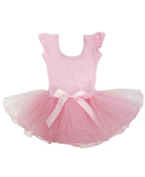 Pink Rhinestone & Bow Ballet Dress for Elegant and Playful Style