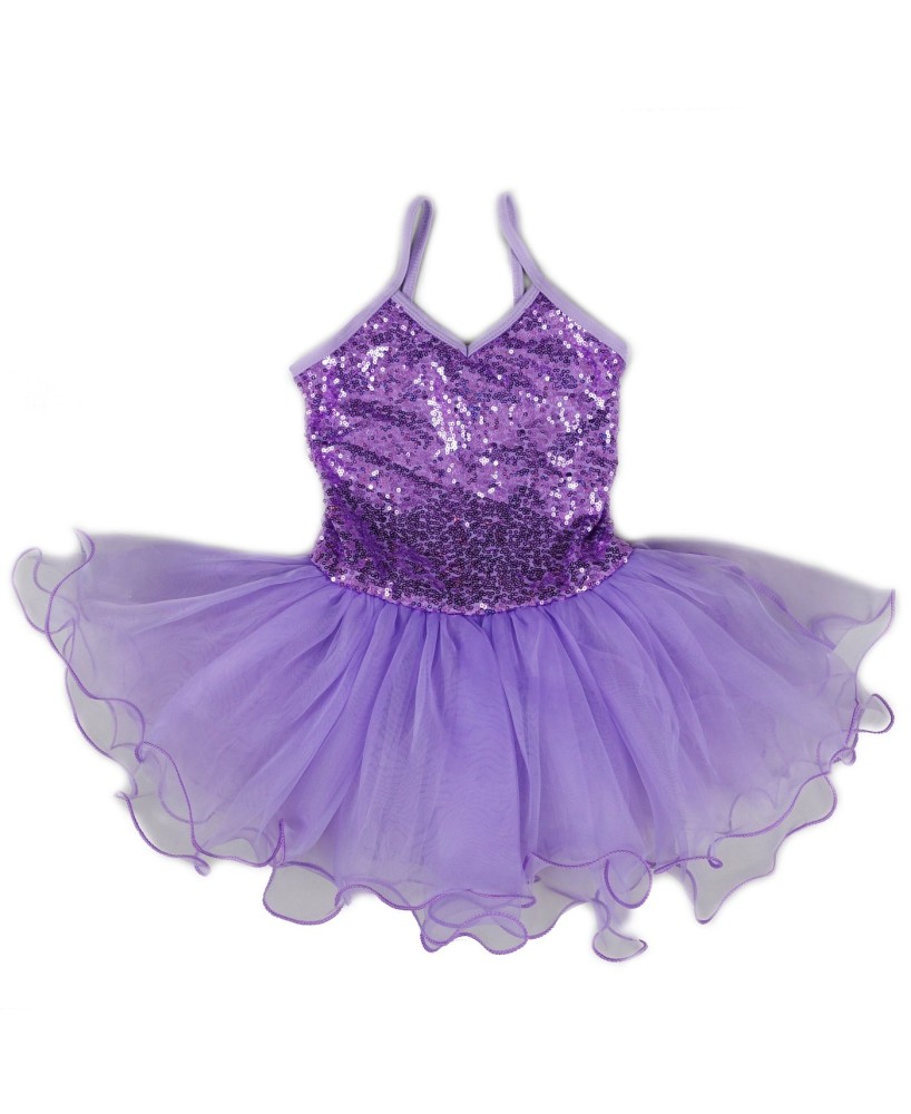 Purple Sequins Ballet Dress for Sparkling Dance Performances