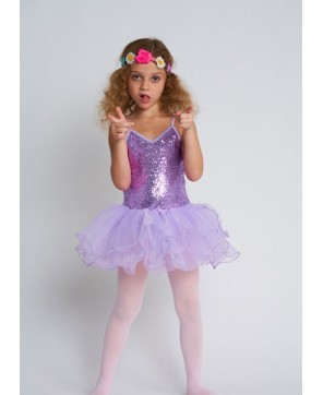 Purple Sequins Ballet Dress for Sparkling Dance Performances