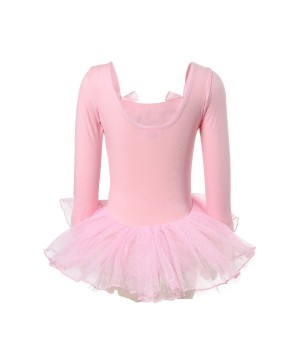 Pink Rhinestone Bow Ballet Dress for Elegant Performances