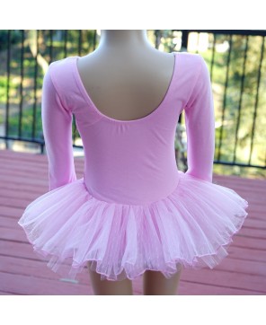 Pink Rhinestone Bow Ballet Dress for Elegant Performances