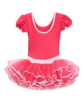 Hot Pink & Pink Short-Sleeve Ballet Dress for Young Dancers