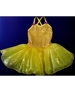 Yellow Sequin Organdy Ballet Dress