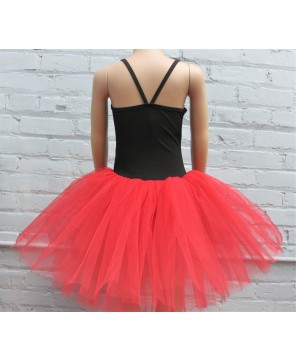 Black Red Rhinestone Ballet Dress