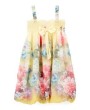 Yellow Peony Butterfly Chiffon Baby Doll Dress