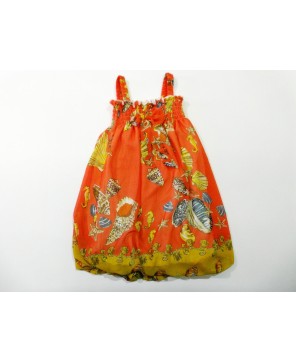 Orange Shellfish Chiffon Baby Doll Dress - Elegant & Vibrant Fashion