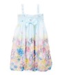 Baby Blue Rose Floral Chiffon Baby Doll Dress