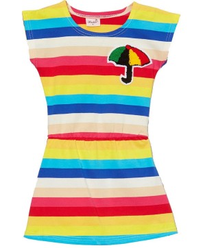 Rainbow Umbrella Polo Dress - Colorful Cotton Summer Fashion