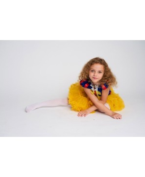 Snow White Fluffy Dress for Girls - Magical Fairytale-Inspired Attire