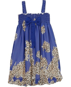 Royal Blue Leopard Chiffon Baby Doll Dress - Bold & Stylish