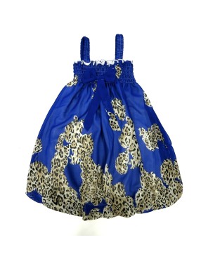 Royal Blue Leopard Chiffon Baby Doll Dress - Bold & Stylish