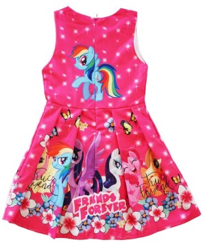 Hot Pink My Little Pony Friends Forever A-Line Cotton Dress for Girls