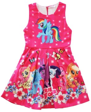 Hot Pink My Little Pony Friends Forever A-Line Cotton Dress for Girls