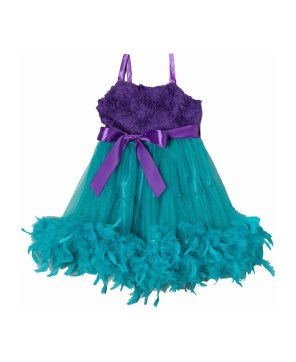 Enchanting Mermaid Feather Dress for Girls - Magical Ocean-Inspired