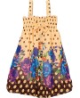 Orange Polkadots Floral Chiffon Baby Doll Dress