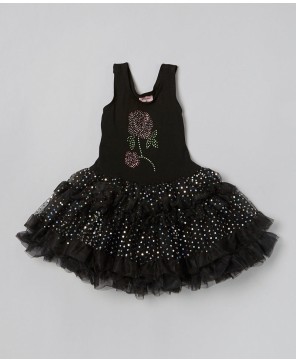 Black Rose Sparkly Petti Dress for Girls - Elegant and Magical Formal