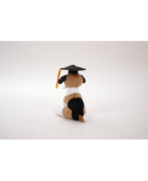 Cuddly Dog Toy with Graduation Cap & Diploma – Perfect Graduation Gift