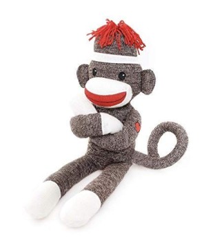 Adorable Brown Sock Monkey Plush - Extra-Huggable Stuffed Toy