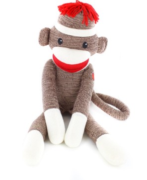 Adorable Brown Sock Monkey Plush - Extra-Huggable Stuffed Toy