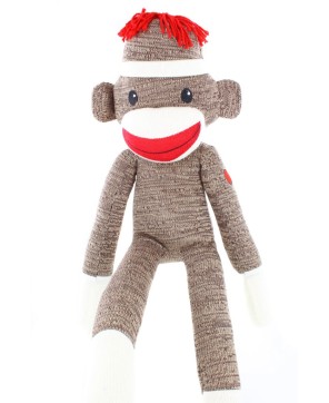 Adorable Brown Sock Monkey Plush - Extra-Huggable Stuffed Toy