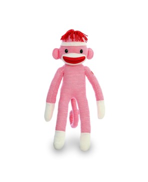 Pink Sock Monkey Stuffed Animal - Adorable & Extra-Huggable Plush Toy