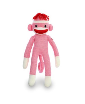 Pink Sock Monkey Stuffed Animal - Adorable & Extra-Huggable Plush Toy