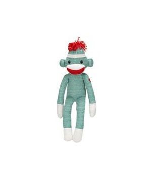 Green Sock Monkey Stuffed Animal - Adorable, Huggable, and Cozy Plush