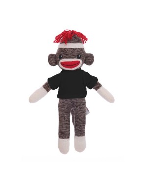 8" Brown Sock Monkey with Custom Tee - Perfect Personalized Gift