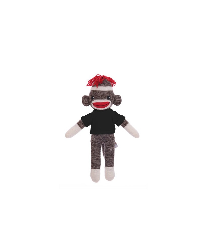 8" Brown Sock Monkey with Custom Tee - Perfect Personalized Gift