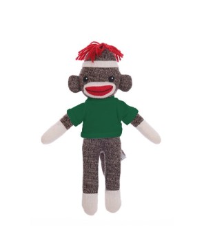 8" Brown Sock Monkey with Custom Tee - Perfect Personalized Gift