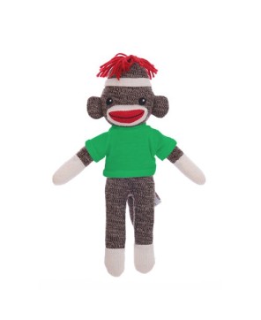 8" Brown Sock Monkey with Custom Tee - Perfect Personalized Gift