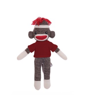 8" Brown Sock Monkey with Custom Tee - Perfect Personalized Gift