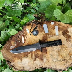 Stainless Steel Survival Tool - Premium Leather Sheath Include