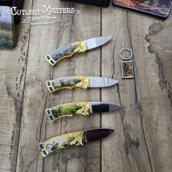 5 pcs Deer/ELK Box Knife Set - Sharp Blades & Elegant Metal Handles