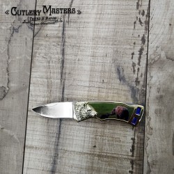 Stainless Steel Black Bear Pocket Knife - 2 Jewels