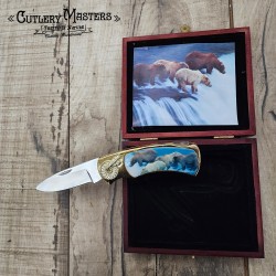 Design Inlay Handle Salmon Fishing Knife - Premium Quality