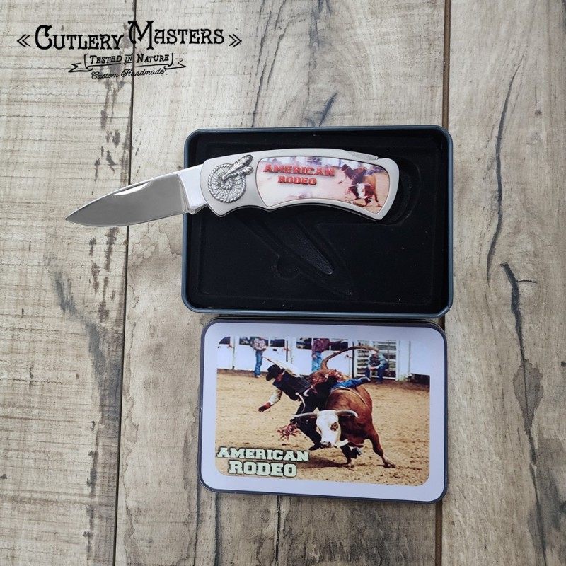 American Rodeo Stainless Steel Box Knife - Metal Handle & Steel Guard