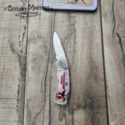 American Rodeo Stainless Steel Box Knife - Metal Handle & Steel Guard