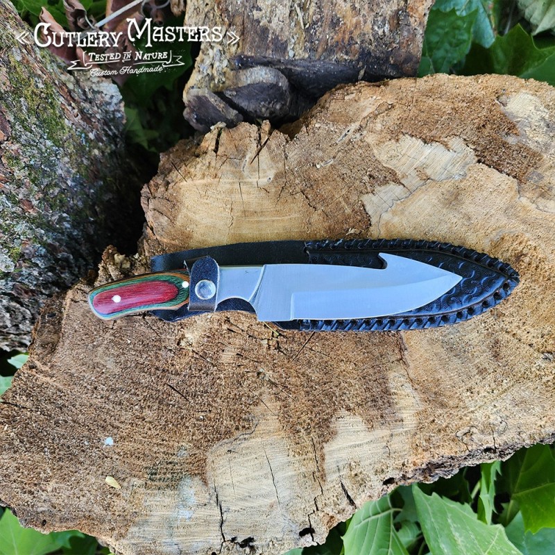 Guthook Hunter Knife with Wood Handle - Stainless Steel