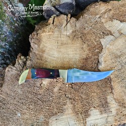 Hand-Engraved Brass Bolster Hunter Knife - Collectors' Gem