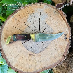 Hand-Engraved Brass Bolster Hunter Knife - Collectors' Gem