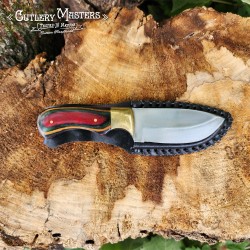 Bucktail Stainless Steel Hunter Knife with Leather Scabbard