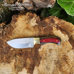 Bucktail Stainless Steel Hunter Knife with Leather Scabbard