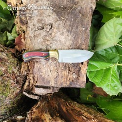 Bucktail Stainless Steel Hunter Knife with Leather Scabbard