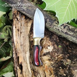 Bucktail Stainless Steel Hunter Knife with Leather Scabbard