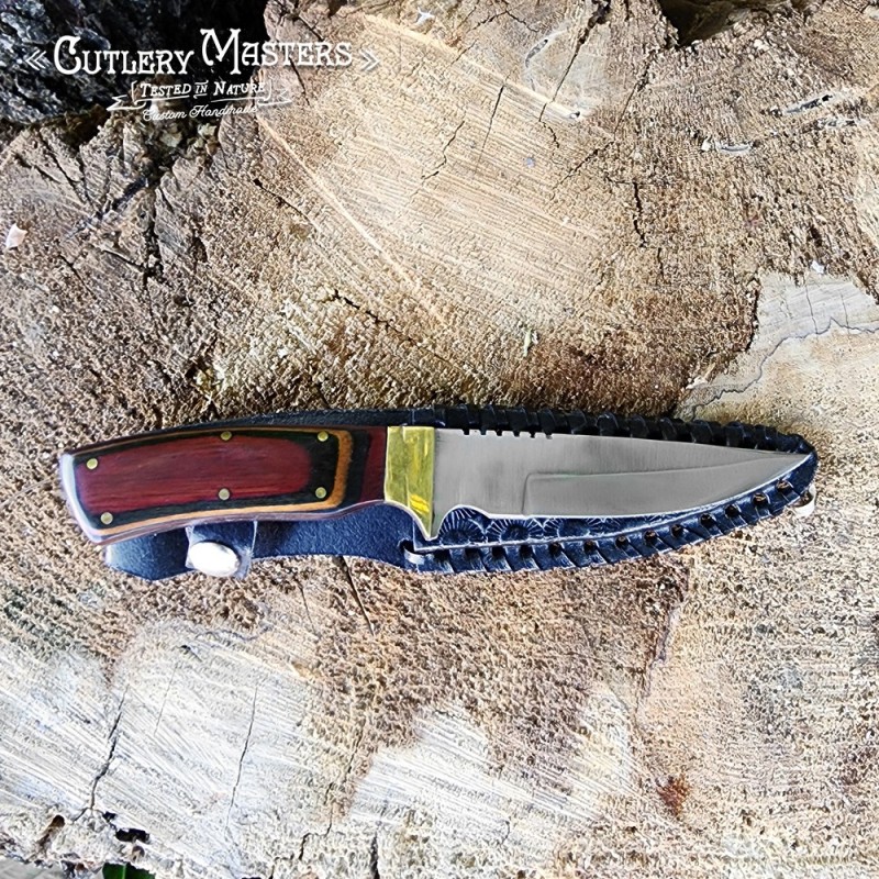 Blackridge Hunter Knife - Stainless Steel Blade & Leather Scabbard