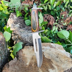 Crocodile Bowie 2 Knife - Stainless Steel Blade, Colorwood Handle