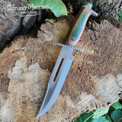 Crocodile Bowie 2 Knife - Stainless Steel Blade, Colorwood Handle